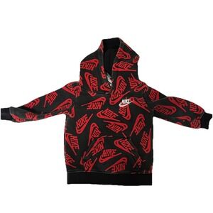 Nike Toddler  Pullover Hooded Sweatshirt Size‎ 18mth Red And Grey Hoodie!